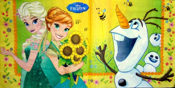 142 Mädchen - 2-lagig - Frozen/Elsa/Anna/Olaf