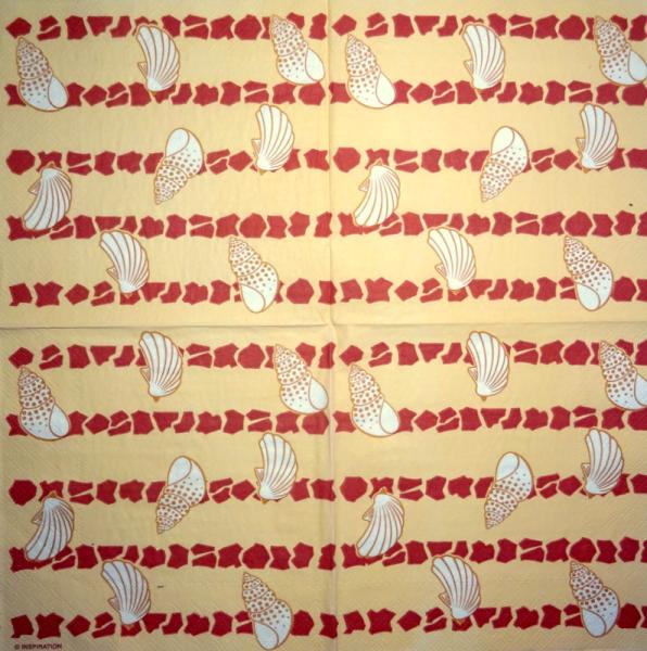 094 Muscheln - 3-lagig (blau) - Home Fashion