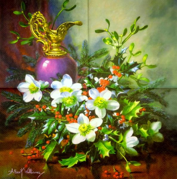 111 Weihnachten Blumen - 3-lagig - Stewo