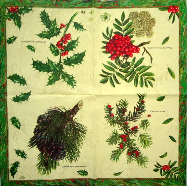 139 Weihnachten Blumen - 3-lagig - Ihr