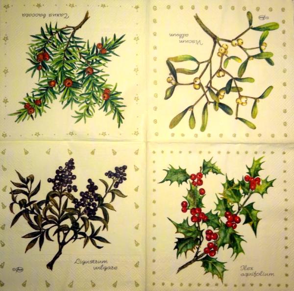 211 Weihnachten Blumen - 3-lagig - CS