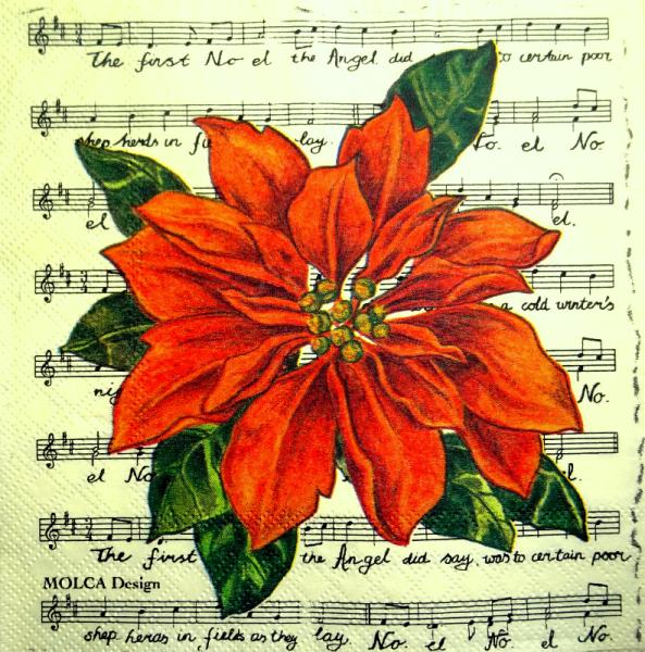 042 Weihnachten Blumen - 3-lagig - MOLCA