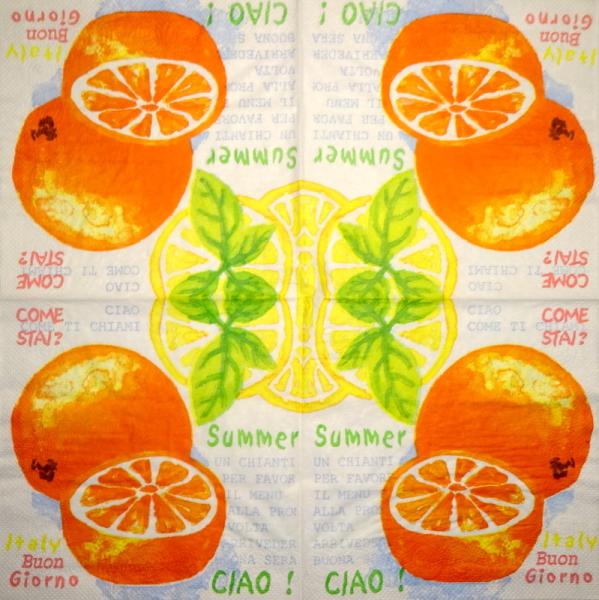 ZIT-821 Lemons, Oranges - 3-ply - Ciao Summer !