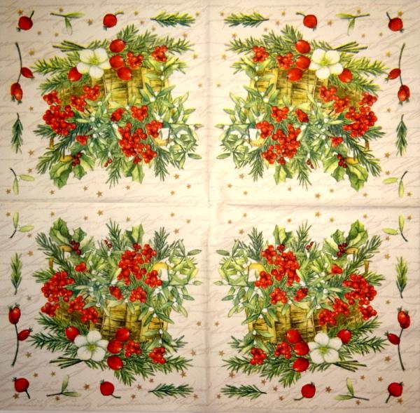 192 Weihnachten Blumen - 3-lagig -. Ihr
