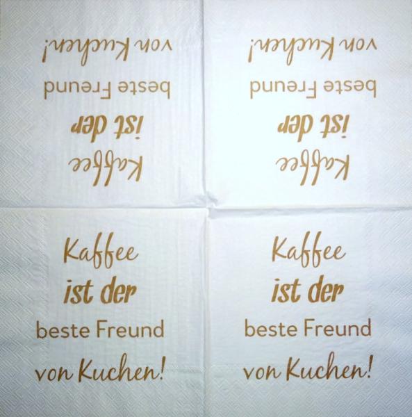 TX-096 Text - 3-lagig - Kaffee ist der beste Freund von Kuchen