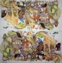 154 Animals Africa: Divers - 4-ply - Paper Design - Handkerchief