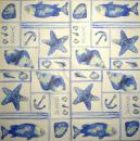 094 Muscheln - 3-lagig (blau) - Home Fashion