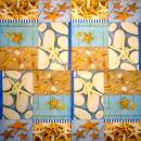 094 Muscheln - 3-lagig (blau) - Home Fashion