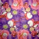 094 Muscheln - 3-lagig (blau) - Home Fashion