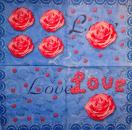543 Roses - 3-ply -  ( blue) - Ambiente