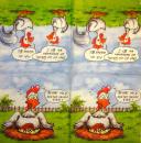 208 Rooster,  Hen - 3-ply -  Design House -Künstler