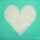 184 Heart / Hearts - 3-ply (mint weiß) - Paper Design