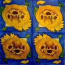 145 Sunflowers - 3-ply (blue) - Ambiente