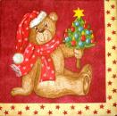 006 Bären Christmas - 3-ply (red) - CS