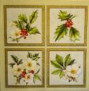 045 Christmas Flowers - 3-ply (cream) - Ihr