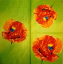 026 Anemonen, Mohn - 3-lagig (grün) - Ihr