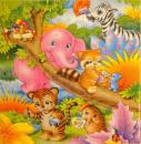 051 Animals Africa: Divers - 3-ply - Waschbär - Interlitho