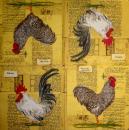 128 Hahn, Huhn - 3 lagig (braun) - Caspari  - Isabelle de Borchgrave