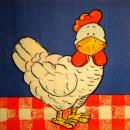 134 Hahn, Huhn - 3 lagig (blau)