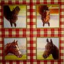 045 Horses - 3-ply (red/cream) - Ihr