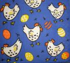 HAHU-208 Rooster, Hen - 3-ply (blue)
