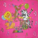 082 Tiere Afrika: Diverse - 2-lagig - (rosa)