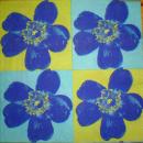 001 Anemonen, Mohn - 3-lagig (blau)