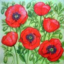 034 Anemonen, Mohn - 3-lagig - Fasana