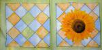 067 Sonnenblumen - 3-lagig (grün)