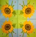 116 Sonnenblumen - 3-lagig (grün,blau)