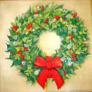 027 Christmas Flowers - 3-ply (cream)