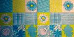 080 Sonnenblumen - 3-lagig (blau)