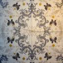 076 Schmetterlinge - 3 lagig (grau) - Home Fashion