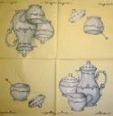 134 Dishes - 3-ply (cream) - Molca