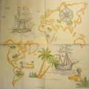 178 Maritime - 3-ply - Map of the World - Madame est Servie
