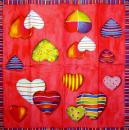 081 Heart / Hearts - 3-ply (red) - Ihr - Handkerchief