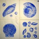 094 Muscheln - 3-lagig (blau) - Home Fashion