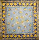 094 Muscheln - 3-lagig (blau) - Home Fashion