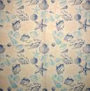 094 Muscheln - 3-lagig (blau) - Home Fashion