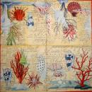 094 Muscheln - 3-lagig (blau) - Home Fashion