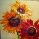 146 Sunflowers - 3-ply (grün)  - Ambiente