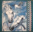 031 Pferde - 3-lagig (lila) - 35x35cm